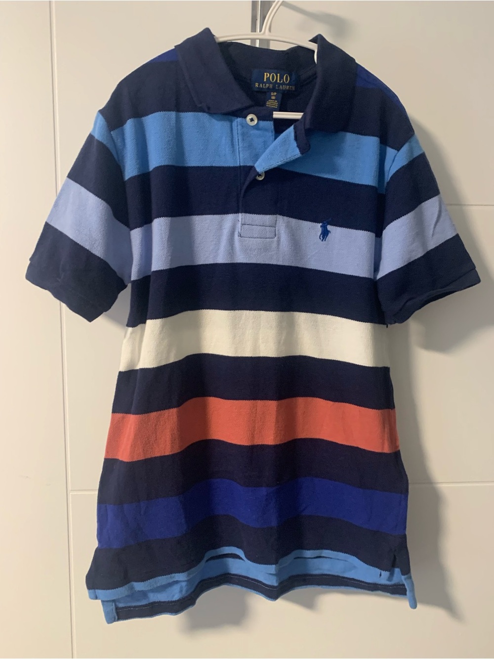Polo Ralph Lauren boys Striped Polo Shirt in Navy & Blue A9